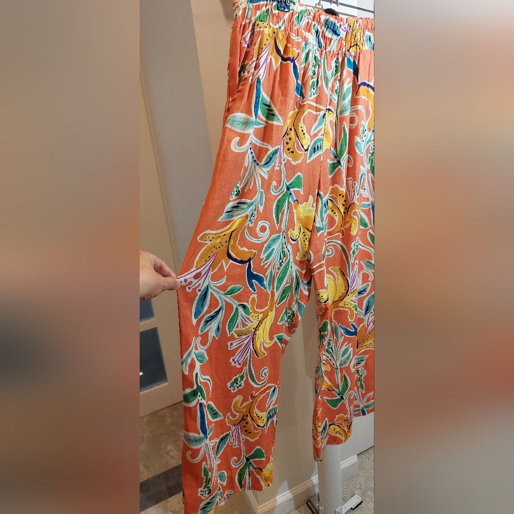 RACHEL Rachel Roy Orange Floral Maxi Pants - Picture 3 of 9